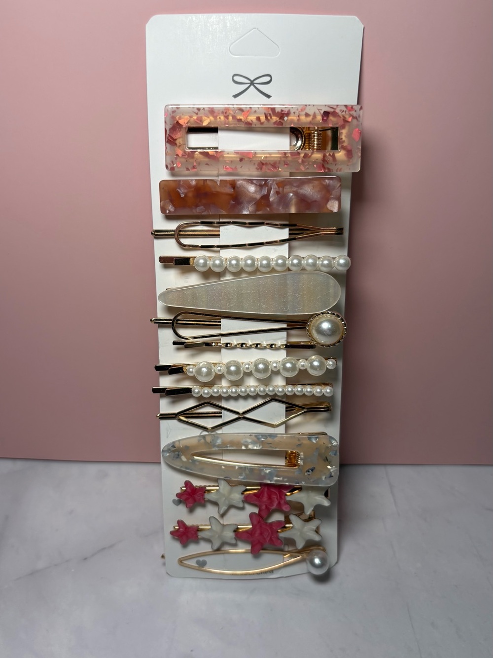Set of 14 Gold-tone Hair Clips